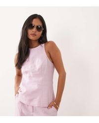 Forever New - Linen Blend Round Neck Sleeveless Tailored Top Co-ord - Lyst