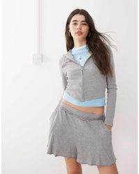 Collusion - Sudadera Gris Jaspeado Con Diseño Encogido Y Capucha De (Parte De Un Conjunto) - Lyst