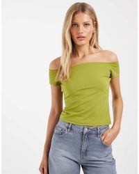 ASOS - Sculpting Off The Shoulder Short Sleeve Top - Lyst