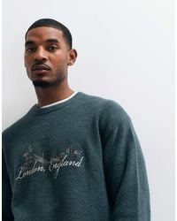Abercrombie & Fitch - Knitted Crew Neck London Print Jumper - Lyst