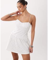 ASOS - Broderie Cami Mini Dress - Lyst