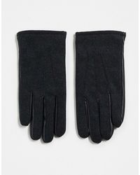 ASOS - Gants en cuir et feutre - anthracite - Lyst