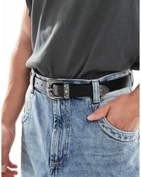 ASOS - Faux Leather Western Buckle Belt - Lyst