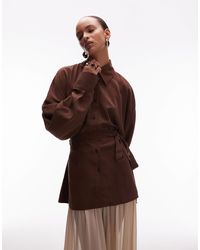ASOS - Lyocell Open Back Cinch Waist Shirt - Lyst