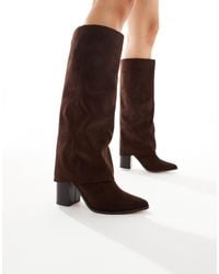 London Rebel - Elena Fold-over Knee Boots - Lyst