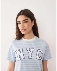 New Look - Striped Nyc Tee - Lyst