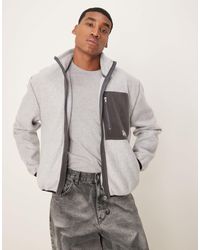 ASOS - Oversized Boxy Zip Through Jacket With Contrast Pocket - Lyst