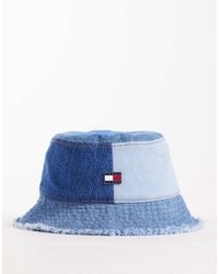 Tommy Hilfiger - Patchwork Denim Bucket Hat With Logo - Lyst