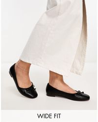 ASOS - Wide Fit Lullaby Bow Ballet Flats - Lyst