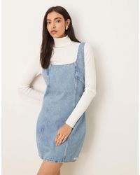 Calvin Klein - Strappy Denim Mini Dress - Lyst