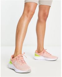 nike react white blue pink