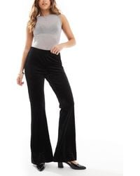 ONLY - High Waisted Flare Velvet Trousers - Lyst
