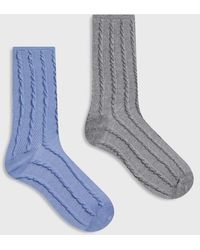 ASOS - Pack Of 2 Textured Rib Socks - Lyst