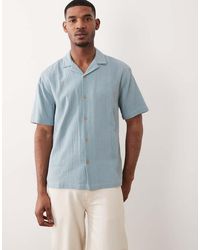 ASOS - Relaxed Revere Shirt With Stripe Jacquard - Lyst