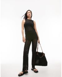 TOPSHOP - Knitted Co Ord Open Stitch Trouser - Lyst