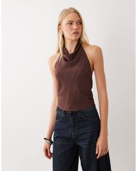 Mango - Cowl Neck Halter Top - Lyst