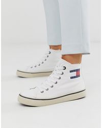 tommy hilfiger white high tops