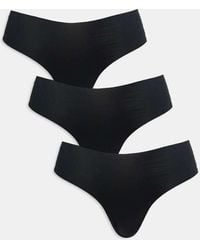 ASOS - 3 Pack No Vpl & Lace Brazilian Briefs - Lyst