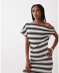 ASOS - Off Shoulder Midi Dress With Pleat - Lyst