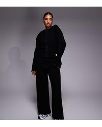 ASOS - Weekend Collective Curve Co-Ord Wide Leg Waffle Jogger - Lyst