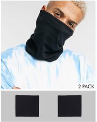 ASOS 2 Pack Organic Blend Cotton Snood Face Covering - Black