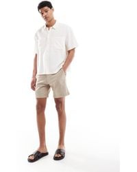 Hollister - Short en lin au-dessus du genou - biscuit - Lyst
