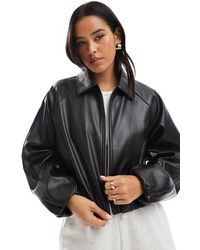 ONLY - Cropped Bomberjack Van Imitatieleer - Lyst