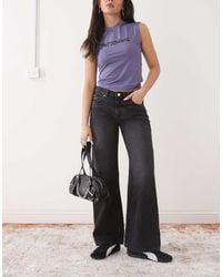 Monki - Imoo Low Waist Wide Leg Jeans - Lyst