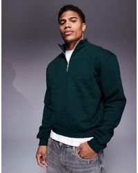 ASOS - Premium Heavyweight Boxy Oversized Quarter Zip Sweatshirt 400gsm - Lyst