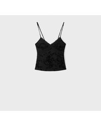 Stradivarius - Felted Lace Fitted Top - Lyst