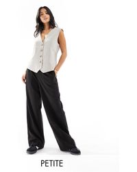 Pieces - Tailored Wide Leg Trousers - Lyst