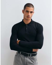 ASOS - Polo Basic Attillata A Maniche Lunghe - Lyst