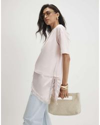 River Island - Asymmetric Lace T-Shirt - Lyst