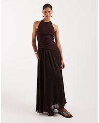Forever New - Mouwloze Maxi Jurk Van Linnenmix Met Rok Van Chiffon - Lyst