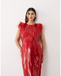 ARRANGE - All Over Shard Sequin Strong Shoulder Maxi Dress - Lyst