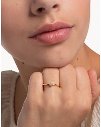 Thomas Sabo - – ring aus 925er sterlingsilber mit weißem schmuckstein und 18-karätiger vergoldung - Lyst