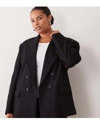ASOS - Curve Tailored Strong Shoulder Double Breasted Blazer - Lyst
