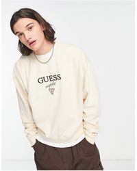 Guess - Sweatshirt Met Logo Op - Lyst