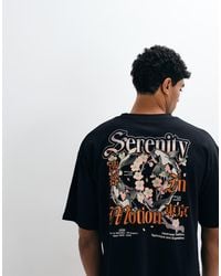 ASOS - Boxy Oversized T-Shirt With Floral Back Graphic - Lyst