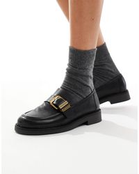 ALDO - Kalya Loafers With Gold Buckle Detail - Lyst