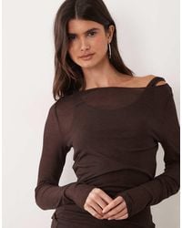 Abercrombie & Fitch - Sheer Long Sleeve Layered Top - Lyst