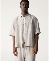 Pull&Bear - – kastiges hemd aus 100% leinen - Lyst