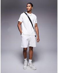 Bershka - Textured Waffle Short Co-ord - Lyst