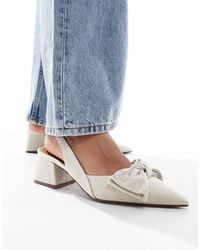 ASOS - Symphony Bow Slingback Mid Block Heeled Shoes - Lyst