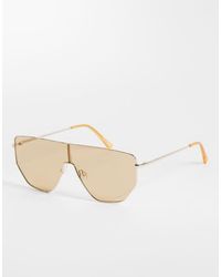 ASOS - Metal Frame Aviator Sunglasses With Light Lens - Lyst