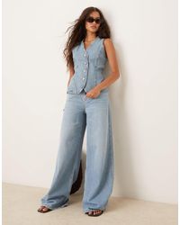 Mango - – westen-top aus denim - Lyst