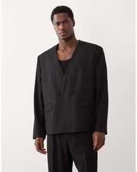 ASOS - Collarless Boxy Suit Jacket - Lyst