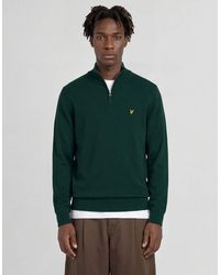Lyle & Scott - Mid Knits Cotton Merino Quarter Zip Jumper - Lyst