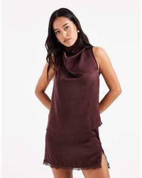 ASOS - Satin Drape Sleeveless Top - Lyst