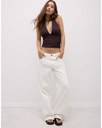 Stradivarius - Gathered Halter Top - Lyst